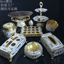 ktv bag compartment desktop Pendulum Bench Supplies Metal Fruit Pan Resistant Ashtrays Tissue Box Microphone Frame Peel Bowl