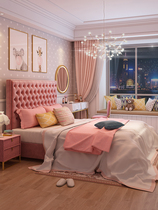 Port Style Light Extravaganza Red Bed American Pink Princess Bed Master Bedroom Art Bed Pull Point High Backrest 1 8 m Wedding Bed