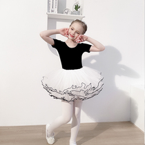 Japanese direct mail girls dance short sleeves black practice suit summer dress test class baby ballet dress