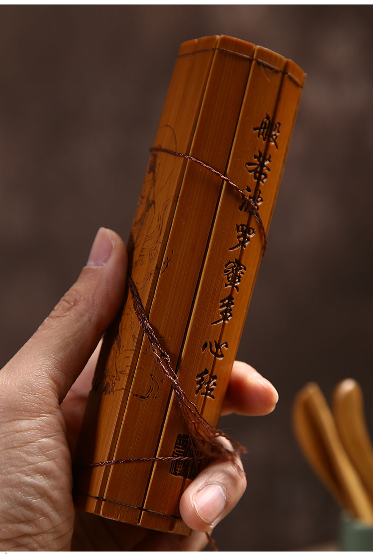 竹简书三字经 道德经 弟子规 朱子家训 竹书复古演出卷轴拍摄道具