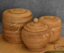 Vietnam autumn rattan Puer tea storage tea bucket seven seed cake tea jar packaging box Tuo tea storage storage tea barrel