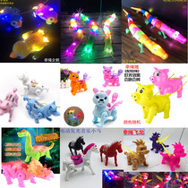 Net red rope will run electric shark luminous music Children Baby toys boys and girls children shaking sound gifts