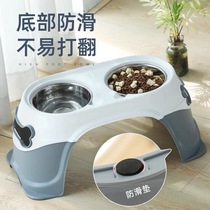 Dog bowls double bowls plus high dog food bowls large number of large dogs dog pots dog food pots for drinking water bowls pet supplies