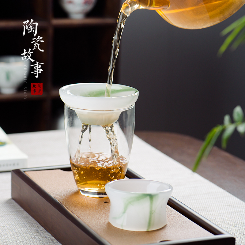 Jade ceramic stories) tea strainer an artifact home tea tea tea tea set insulation fittings filters