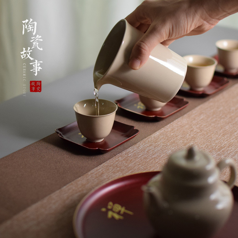 Ceramic story's brass cup pad insulation as antiskid cup Chinese zen kung fu tea accessories with zero