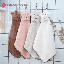 Gelia Hand Towel Hanging Cute Korean Kitchen Bathroom Thickening Water Absorbent Kids Hand Towel