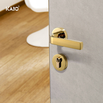 German KABO door lock interior bedroom bright gold simple household split door lock handle mute solid wood door lock