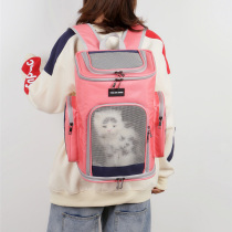 Double Shoulder Breathable Cat Bag Out Portable Pet Summer School Bag Cat Cage Carry Pooch Backpack Kitty Cat Bag Bag