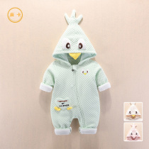 Baby jumpsuit Spring and Autumn Winter men and women wear cotton outside cotton out thin cotton suit baby ha clothes newborn clothes