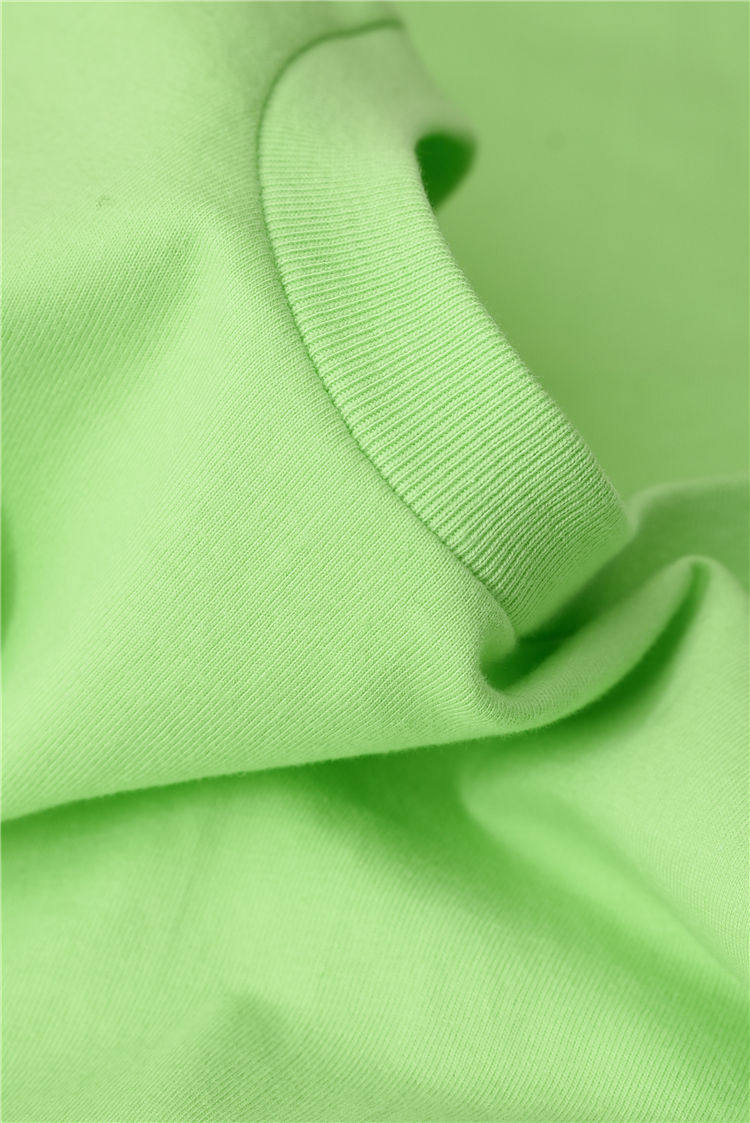 艳如飞230g荧光绿牛油果绿圆领t恤女浅绿色棉内搭长袖打底上衣男春秋