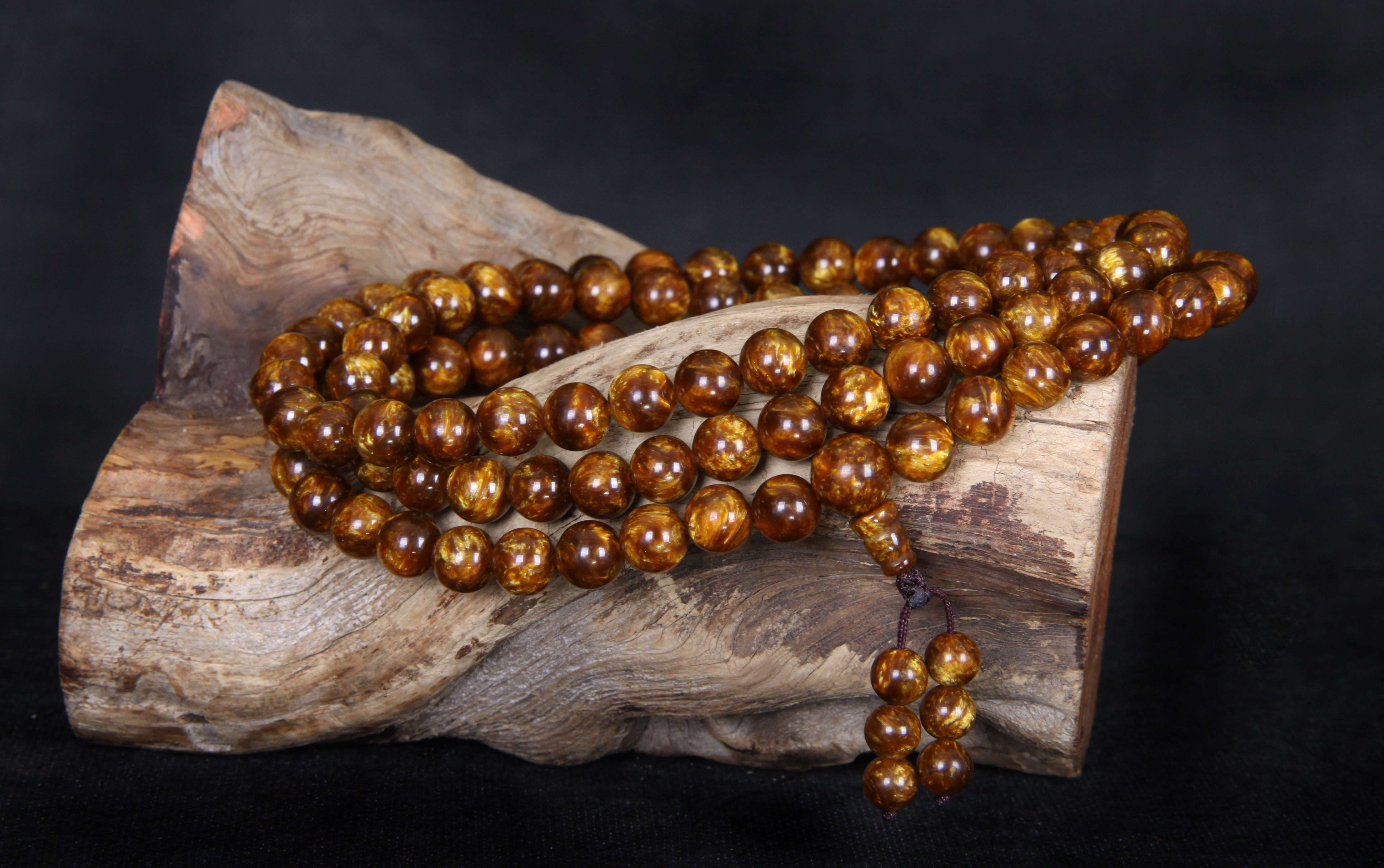 保真天然海柳手串108颗金丝活血柳佛珠男女手链收藏级文玩20mm