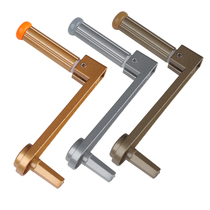 Balcony lifting rack hand rocker handle aluminum alloy double pole drying rack accessories rocker handle handle Gold Silver