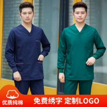 Handwashing surgery to take female short-sleeved pure cotton long-sleeved doctor costume isolation clothes male nurse to brush hand clothes in a separate suit