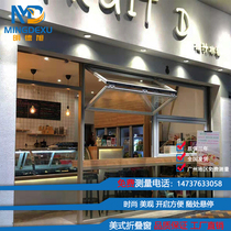 Coffee shop aluminum alloy folding window flip push pull sliding full open window free hover manufacturer customization