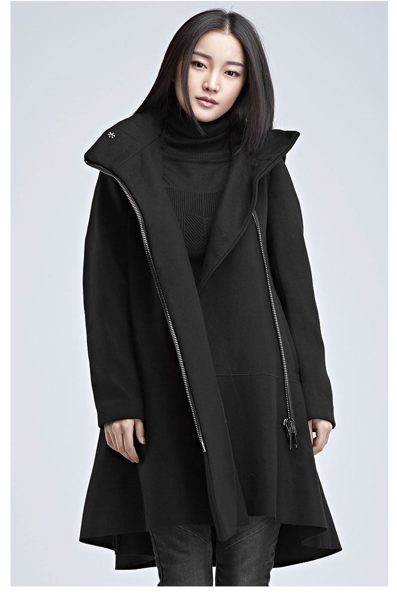 sdeer圣迪奥2018新款复古文艺知性镂空长款潮毛呢大衣女s17481877