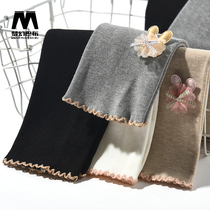 Childrens white leggings spring and Autumn thin outer wear girls high stretch slim nine-point pants small baby cute pants