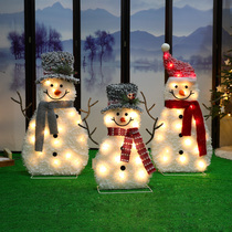Christmas Decorations New Creativity Flocking Snowman Swing Piece Package Christmas Tree Gift Boxes Home Scene Arrangement