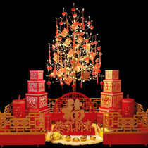 Christmas gift Fat money Tree led lights Home New Year Decorations Pendulum window Scene arrangement Beauty Chen