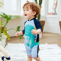 2020 New Childrens Swimsuit 1 - 4 - 7 years old childrens swimsuit baby cute dinosaur Han Edition hot spring connected swimsuit