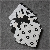 Vintage black and white tiles 300X300 parquet tiles Balcony matte non-slip floor tiles Kitchen bathroom wall tiles