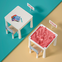 Childrens multi-function toy table baby game table early learning sandbox table puzzle large particle building block table