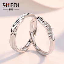 Couple ring A pair of sterling silver rings Couple models long distance love keepsake 520 Valentines Day gift to girlfriend
