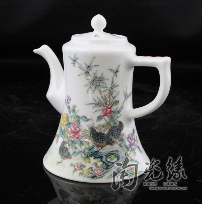 Offered home - cooked in jingdezhen hand - made famille rose porcelain kung fu tea pot cup wine suits for "happiness peace." "