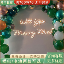 marryme courtlamp arranged living-room decoration luminous English to marry me LED letter light love light card custom