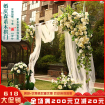 Mori Tie Wedding Prop Wooden Pile Arch Door Wood Door Outdoor Lawn Wedding Wood Shelf Triangular Flower Door Floral Decoration
