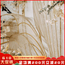 Wedding Props Hot Gold Water Polo Veins bright sheet Gauze Gauze Material Wedding Hall Iron Art Mesh Yarn Diamond Fabric Yarn Gold Yarn