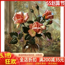 Precision Printed Living Room Large Painting New DMC Cross Embroidered Oil Painting William Vase 2