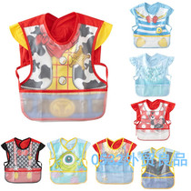 Baby Hood Clothing Waterproof Free Wash Walled Pocket Pure Cotton Children Eating Clothes Infant Garden Sleeveless Drawing Anti-Wear