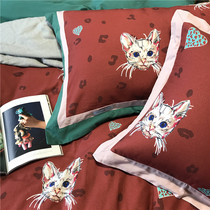 Autumn and winter thickened cartoon polished four-piece Nordic wind cotton cotton sheets quilt cover 1 8m bedding