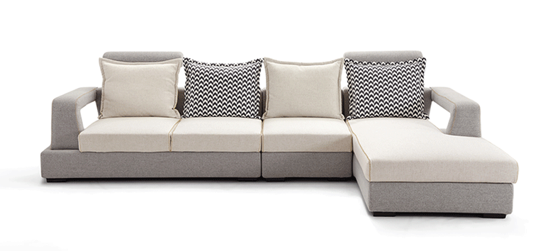 林氏地中海风格小户型布艺沙发组合3 1客厅家具简约蓝色布沙发961