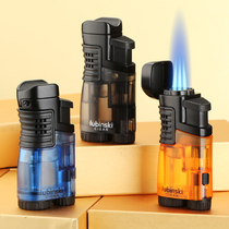 Cigar lighter large capacity straight-to-head cigar lighter multi-function cigarette holder cigar drill windproof lighter