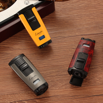 Cuban cigar lighter windproof straight single fire spray gun durable blue flame cigar lighter special igniter moxibustion