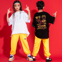 Childrens personality clothing boy handsome hip hop girl hip hop sports suit Korean personality student dance suit tide
