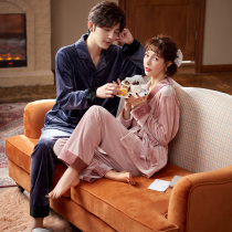 Princess Mark couple pajamas Island velvet autumn and winter models can be worn outside fashion gown Womens Home clothes mens suits winter