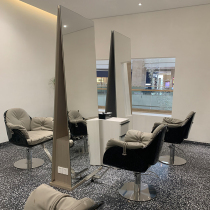 Net Red Barber shop mirror hair salon special hair salon mirror simple rose gold frame hair cutting mirror