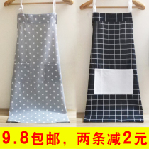 Japanese cotton and hemp kitchen apron suit Waterproof and oil-proof Korean version of fashion plus sleeves for men and women cotton cloth adult plaid