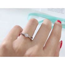 18K gold cross-ring arm drill ring 30 points 50 diamond ring female kra courting engagement classic six-claw group inlaid