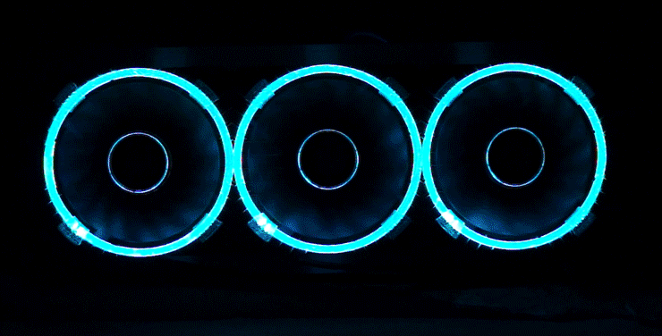 id-cooling rb-12025 双光圈rgb风扇 控制盒可调灯色光效 pwm温控