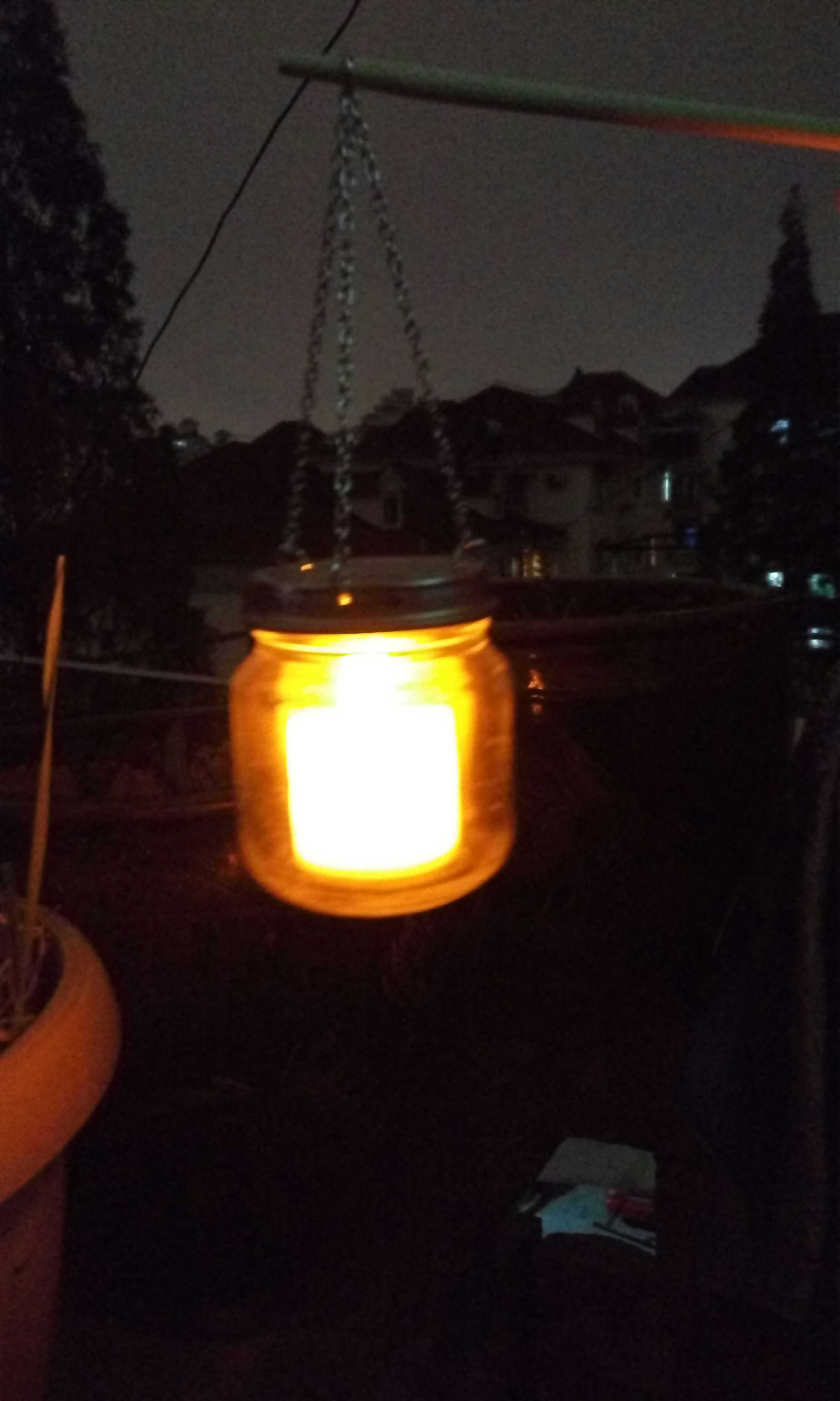 废物利用小夜灯 小灯笼 玻璃瓶废物利用 玻璃瓶手工灯
