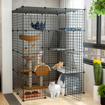 Cat cage home indoor large villa oversized free space cat house with toilet large cat house three layer cat