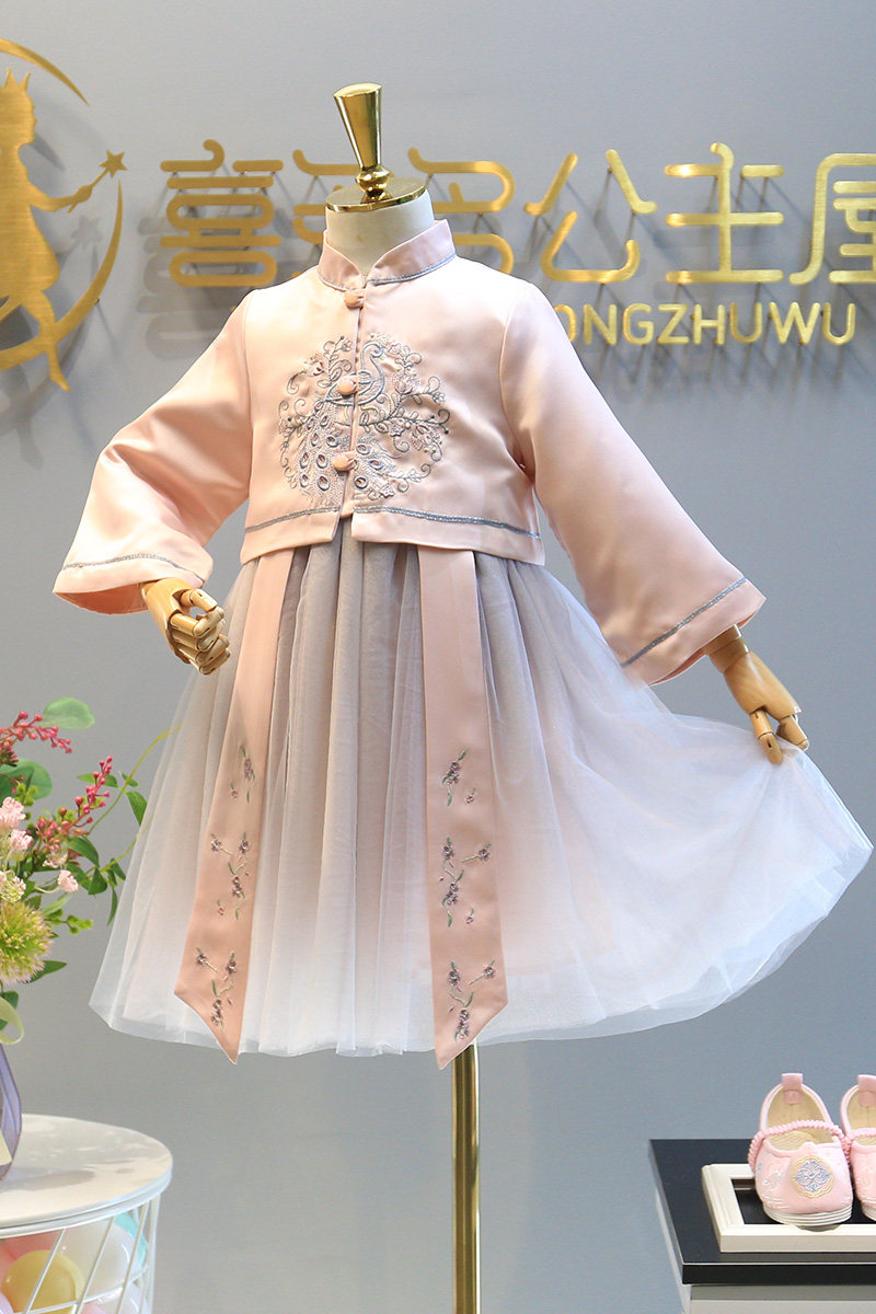 七斓婴童裙子 七斓儿童汉服女童古装超仙襦裙小女孩秋装中国风长袖