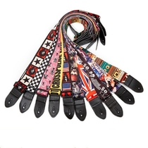 Folk guitar strap electric guitar bass strap thermal transfer padded leather strap personalized polyester strap