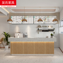Clothing Store Cashier Desk Light Luxury Small Beauty Salon Water Grinding Stone Bar Desk Brief Modern Company Front Desk Reception Counter