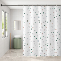 Toilet shower curtain waterproof cloth set bathroom non-perforated curtain mildew curtain hanging curtain shower bath partition curtain