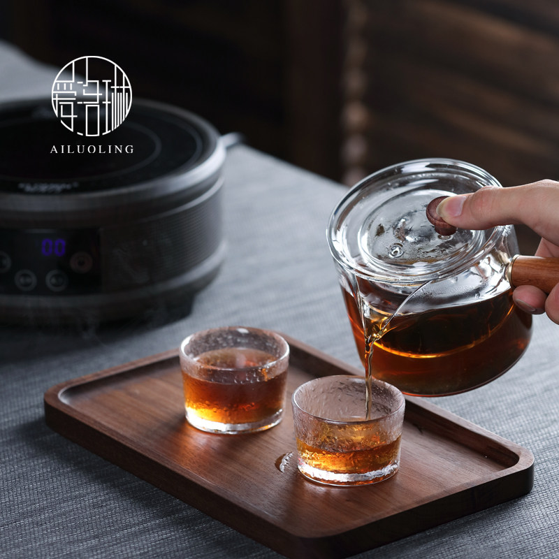 爱洛琳 耐高温玻璃煮茶壶侧把黑茶小青柑泡茶壶过滤花茶壶泡茶器