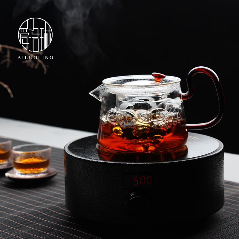 爱洛琳 耐高温玻璃煮茶壶电陶炉透明泡茶壶家用小型带过滤花茶壶
